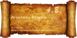 Arnstein Blanka névjegykártya