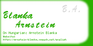 blanka arnstein business card